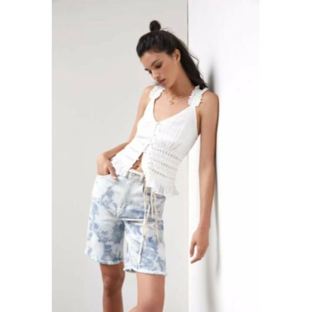 Anthropologie Pilcro Ultra High-Rise Denim Bermuda Shorts